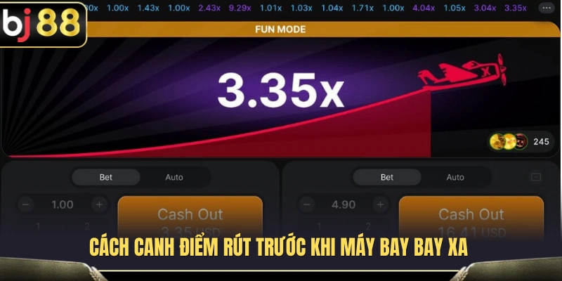 Aviator BJ88 – Cách Canh Điểm Rút Trước Khi Máy Bay Bay Xa 4 Kinh nghiệm xác định thời điểm dừng phù hợp trong Aviator BJ88
